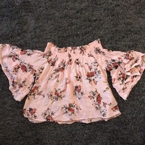 Floral off the shoulder Harlow top